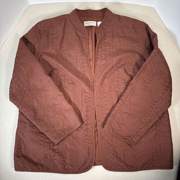 Burnt Orange Embroidered Lined Open Front Jacket Size 18W by Alfred Dunner - Picture 4 of 12